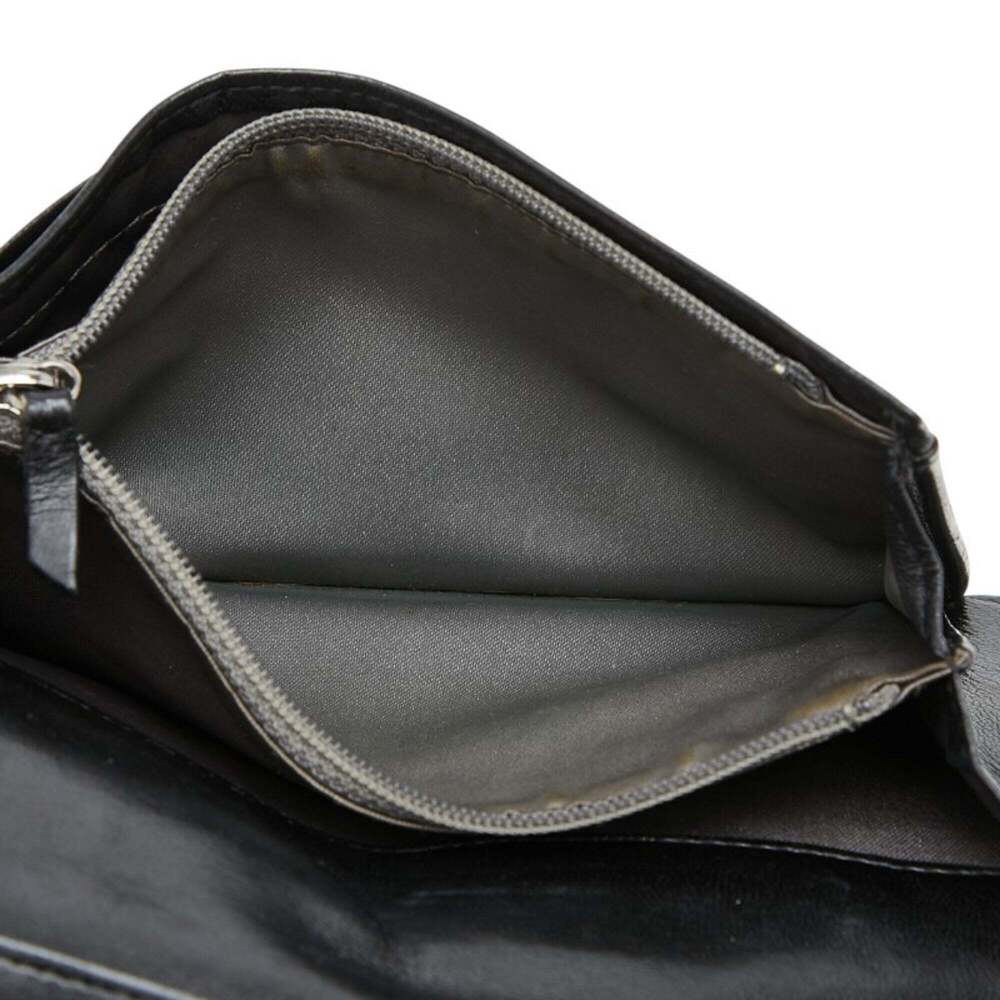 CHANEL Black Lambskin Leather Logo Wallet - Picture 6 of 11